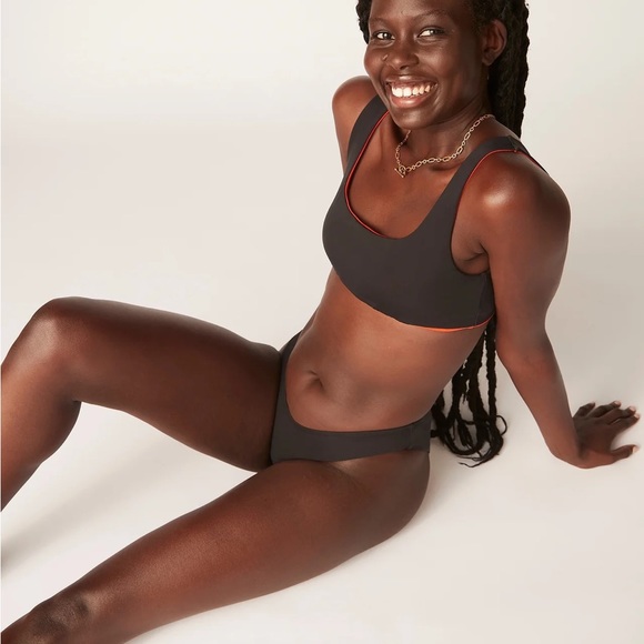 Modibodi Swimwear Reversible Crop Top and Brazilian Brief - Picture 2 of 6